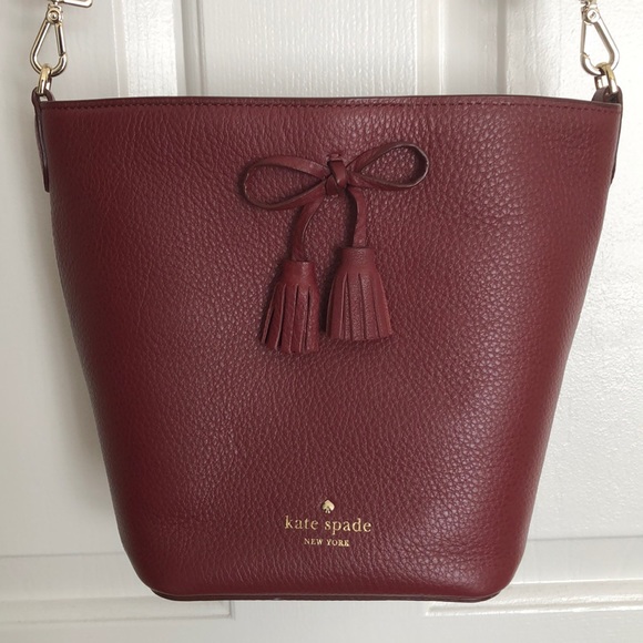 kate spade | Bags | Kate Spade Burgundy Hayes Street Vanessa Bow Purse